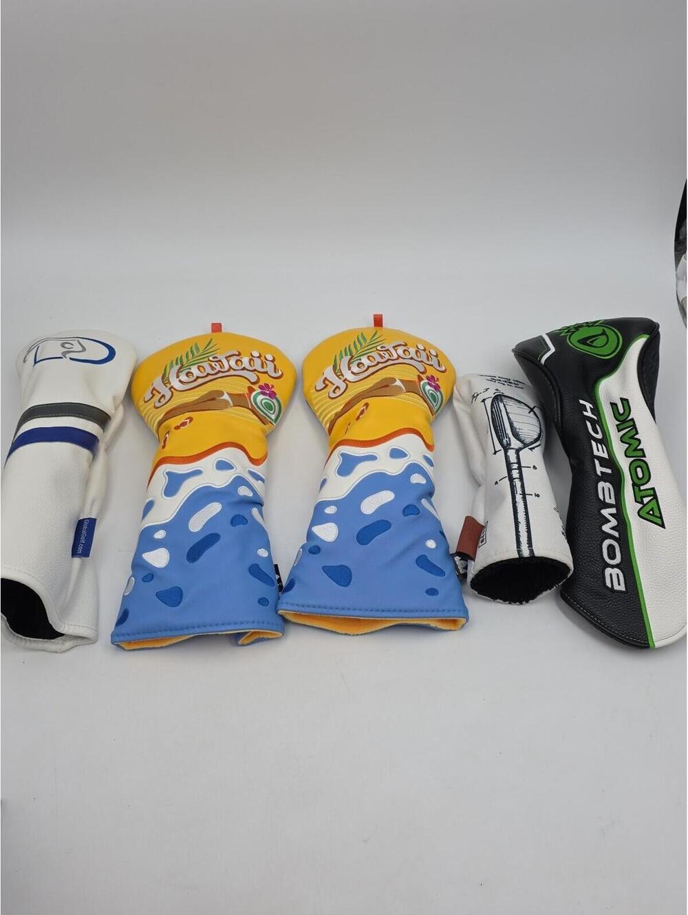 Awesome Lot Of 5 Golf Head Covers Globalgolf  Craftsman Hawaii Bombtech &...